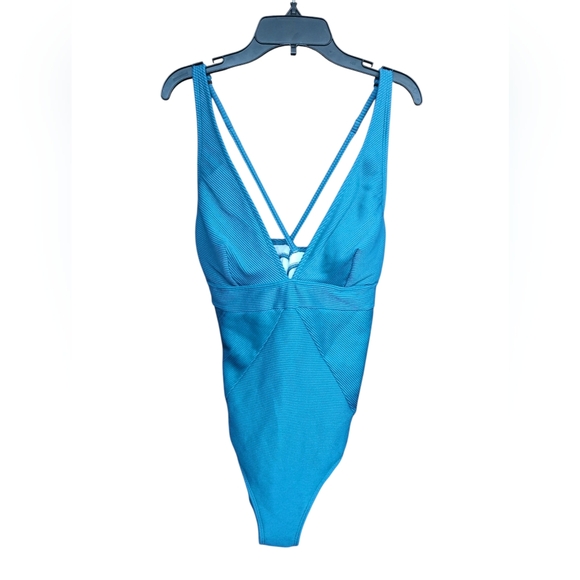 Cupshe Brazilian Obsession V-Neck Paneled Tummy Control One Piece Swimsuit Large - Picture 8 of 11